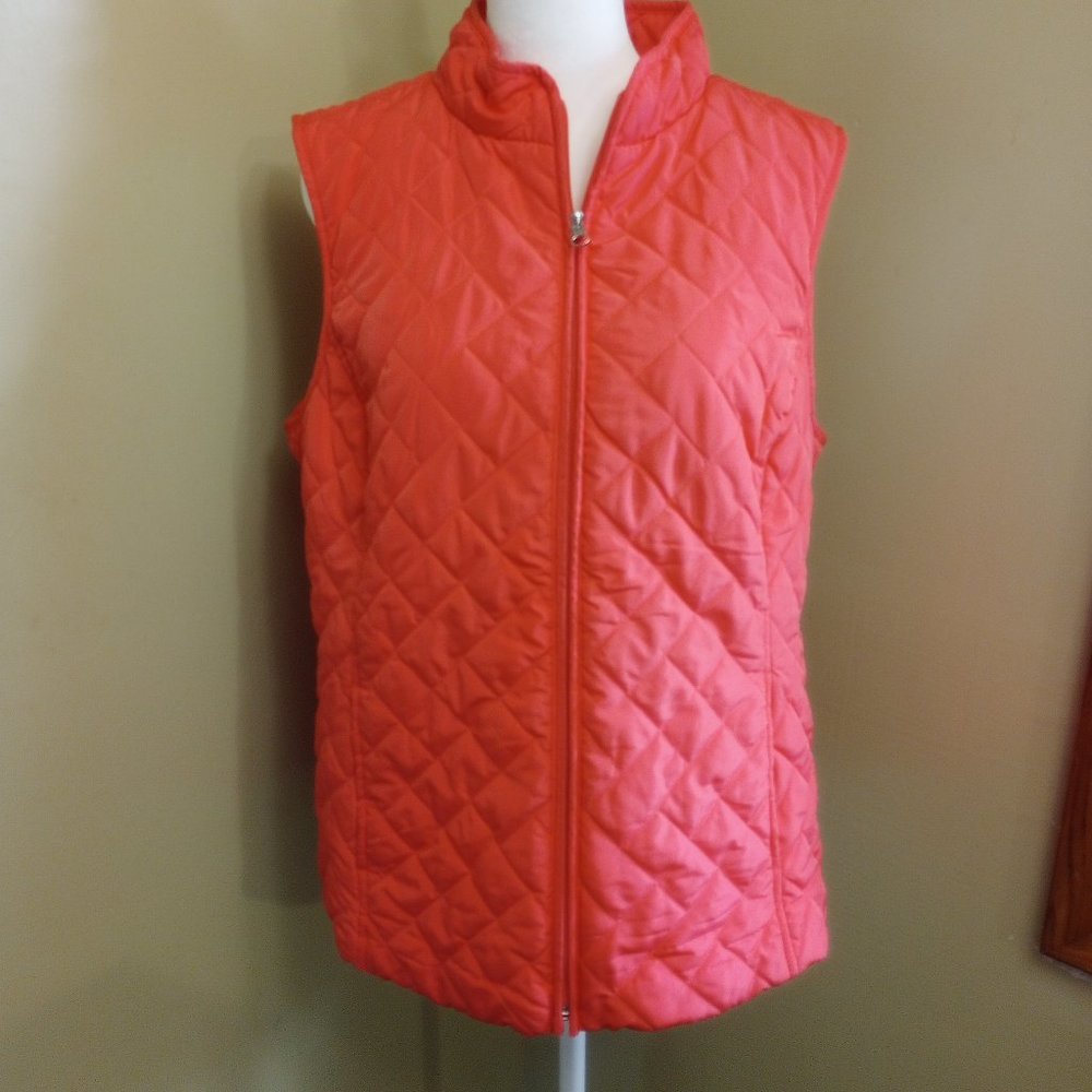 Croft & Barrow Women's Lightweight Quilted Vest, Coral, L